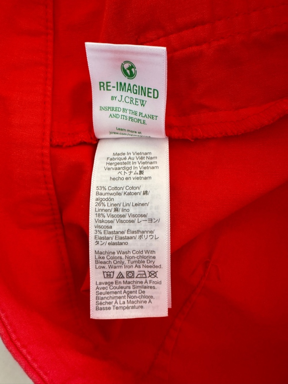 J. Crew Women’s Red High-Rise Cotton Linen Blend Patch Pocket Shorts Size 30 - Picture 4 of 6